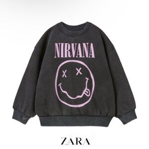 Zara Kids Nirvana Sweatshirt Gray Size 11-12Y